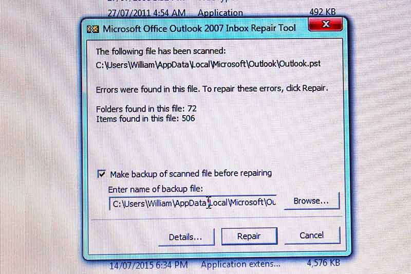 Windows outlook 2007 repair download